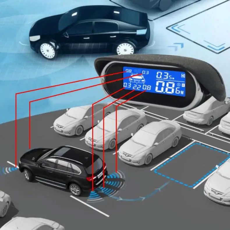 Универсальный, цифровой, с ЖК-дисплем дисплей комплект автомобильных датчиков парковки авто радар детектор 4 датчика s сигнал тревоги обратный резервный радар система