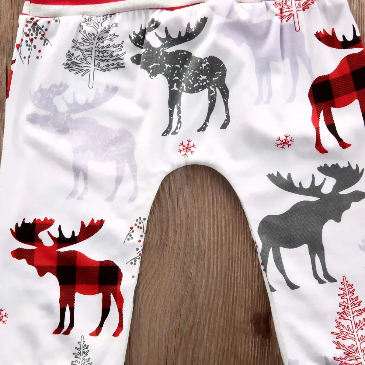 Рождественские детские эластичные леггинсы с высокой талией повседневные штаны в полоску с принтом оленя хлопковые брюки смешанного стиля