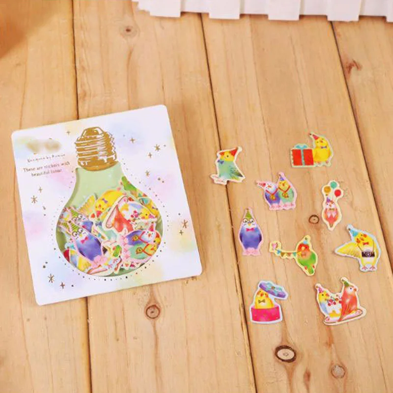 50749 happy bird 1 упаковка DIY альбом для декоративных наклеек классический модный стиль студенческий стикер для канцелярских товаров сумка наклейки с персонажами из мультфильмов - Цвет: 50749 happy bird
