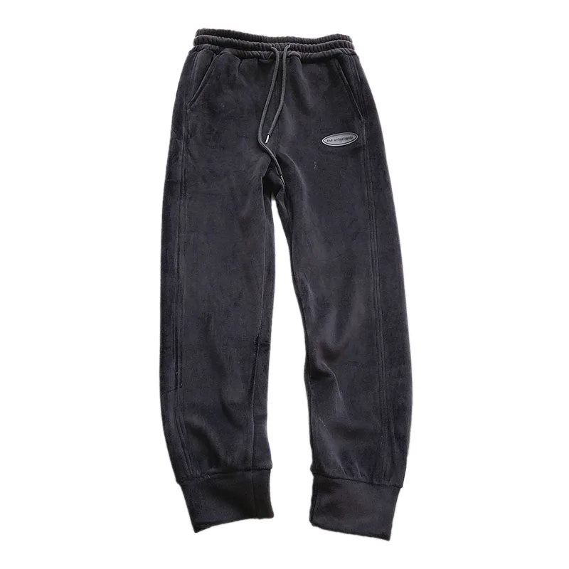 

Soft Plus Velet Sports Pants Women Loose Autumn Winter Student Beamed Feet Slim Casual Harem Trousers