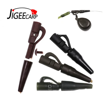 

JIGEECARP 10sets Carp Fishing Pin Saftey Lead Clips with Pins +Tail Rubber Tubes for Carp Fishing Rigs Tackle Accessories Brown