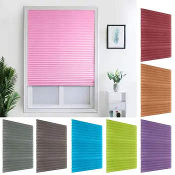 

Solid Color Household Kitchen Pleated Shades Blinds Balcony Cafe Window Bathroom Home Curtain