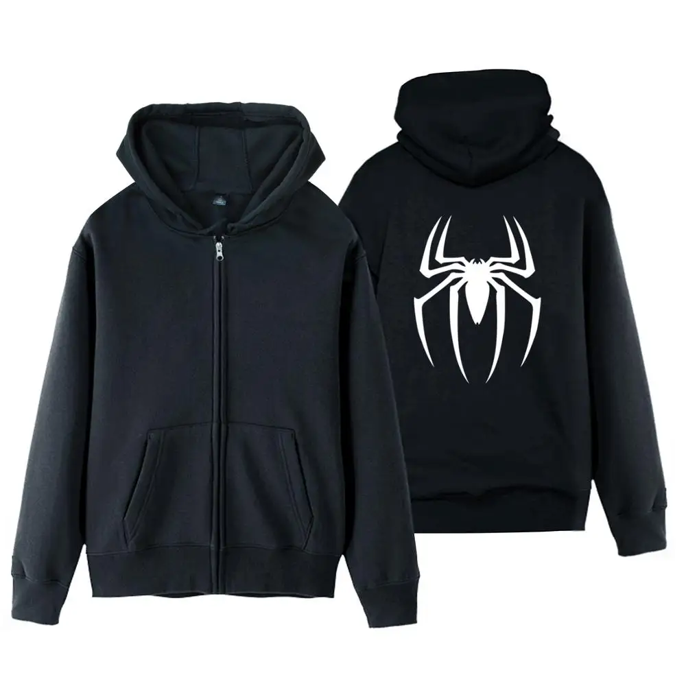 spider man black hoodie