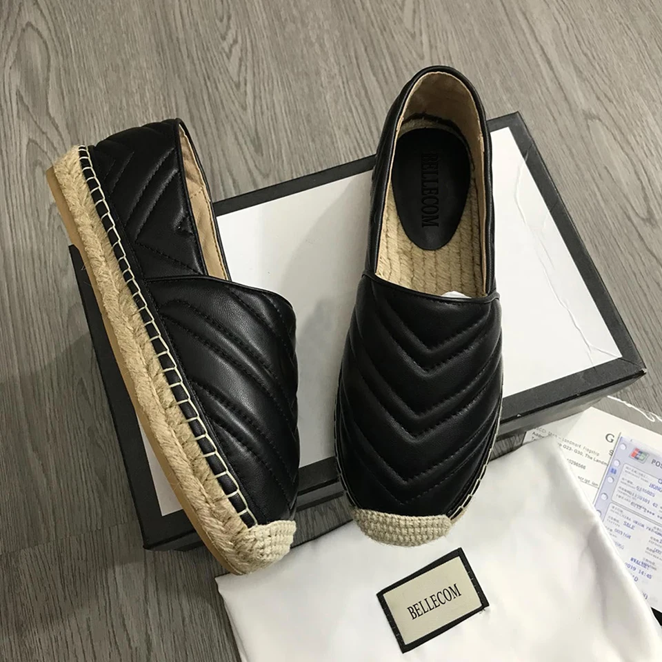 

BELLECOM Fall 2019 New Female Dermis Comfortable Fisherman Shoes woman zapatos de mujer alpargatas loafers women