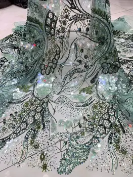

good looking french lace fabric JIANXI.C-566813 african lace fabric with sequins for party dress
