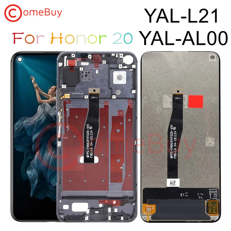 ЖК дисплей Comebuy для Huawei Honor 20 сенсорный экран с дигитайзером и рамкой замены