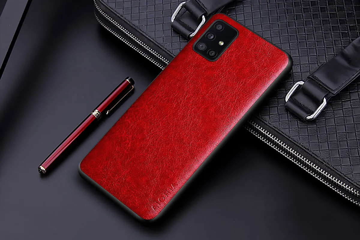 Luxury PU leather Case for Samsung galaxy A51 A71 A41 A31 A21S A11 4G 5G with Business solid color design phone case coque