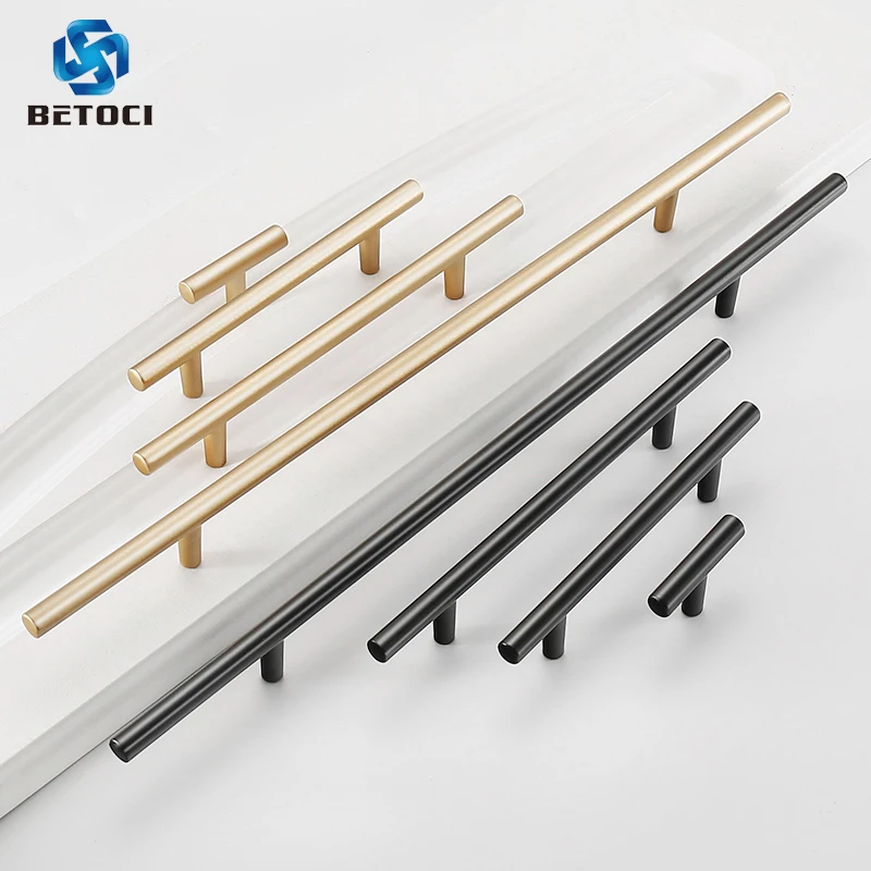

BETOCI 20-39" Black Wardrobe Long Door Handle Modern Aluminum Cabinet Handle Gold Drawer Handle Solid Furniture Handle Hardware