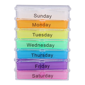 

Pill Case Medicine Weekly Storage Tablet Sorter Box Container Case Medicine Tablet Dispenser Organizer Pill Box Splitters
