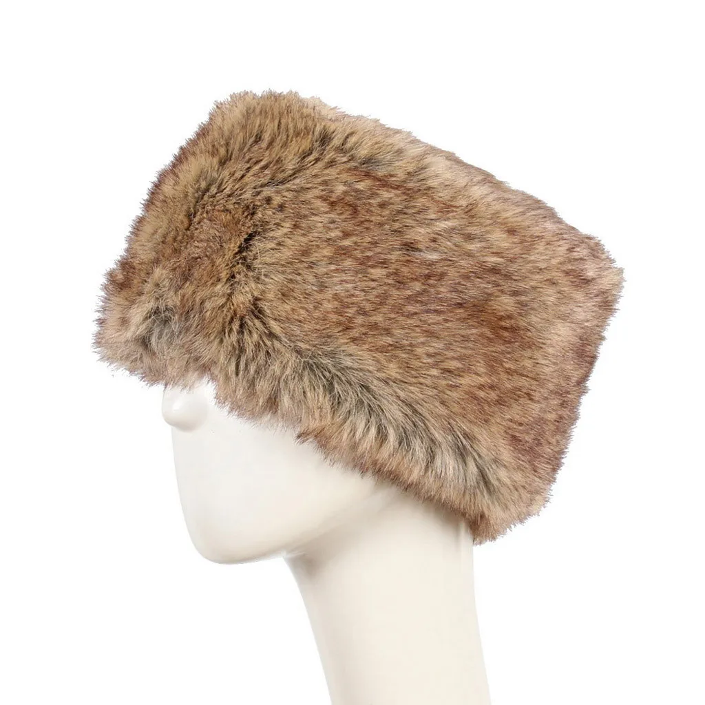 Модная женская зимняя шапка, сохраняющая тепло, искусственный мех, головной убор, шапка для снежной погоды, шапка для снежной погоды# H