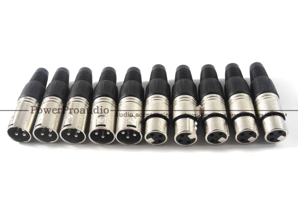 Quality 10PCS/LOT NC3MXX NC3FXX for NEUTRIK Male and Female XLR Connector Plug 3pin Microphone Plug Jack for DJ audio equipment