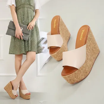

Beige Heeled Sandals High Heels Comfort Shoes For Women Slip-on Loafers Summer Women's Espadrilles Platform Muffins shoe Clogs