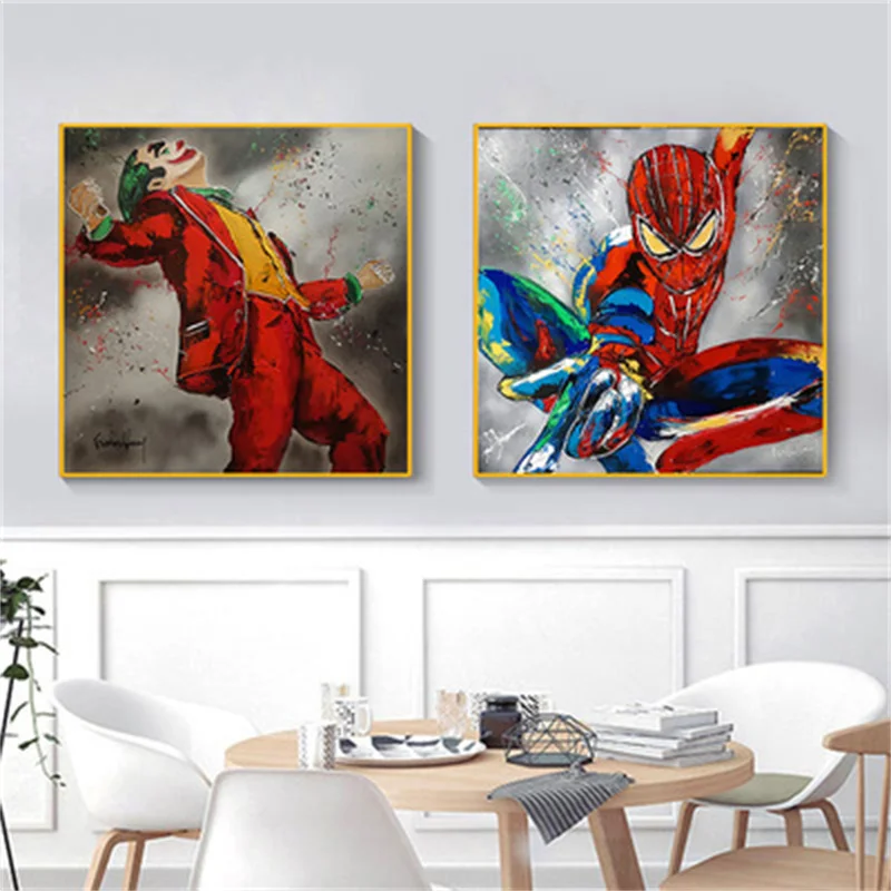 Street Graffiti Clown Art Hanging Painting Large Size Canvas Painting Murale Soggiorno Decorazione Pittura Pittura Core