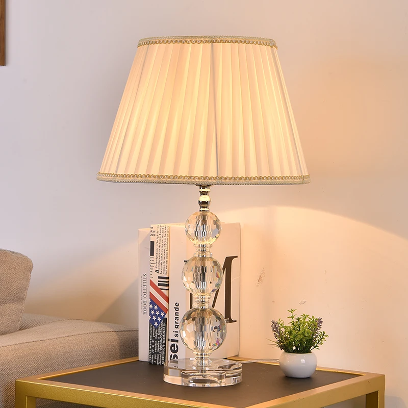 

TUDA 3 Balls Diamond Cutting K9 Crystal Table Lamps For Bedroom For Living Room Beside Room Indoor Lighting Led E27 Table Lamps