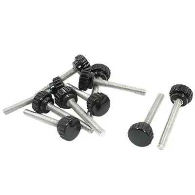 

10 Pcs M8 X 26mm X 60mm Thread Diameter Black Knurled Grip Knob