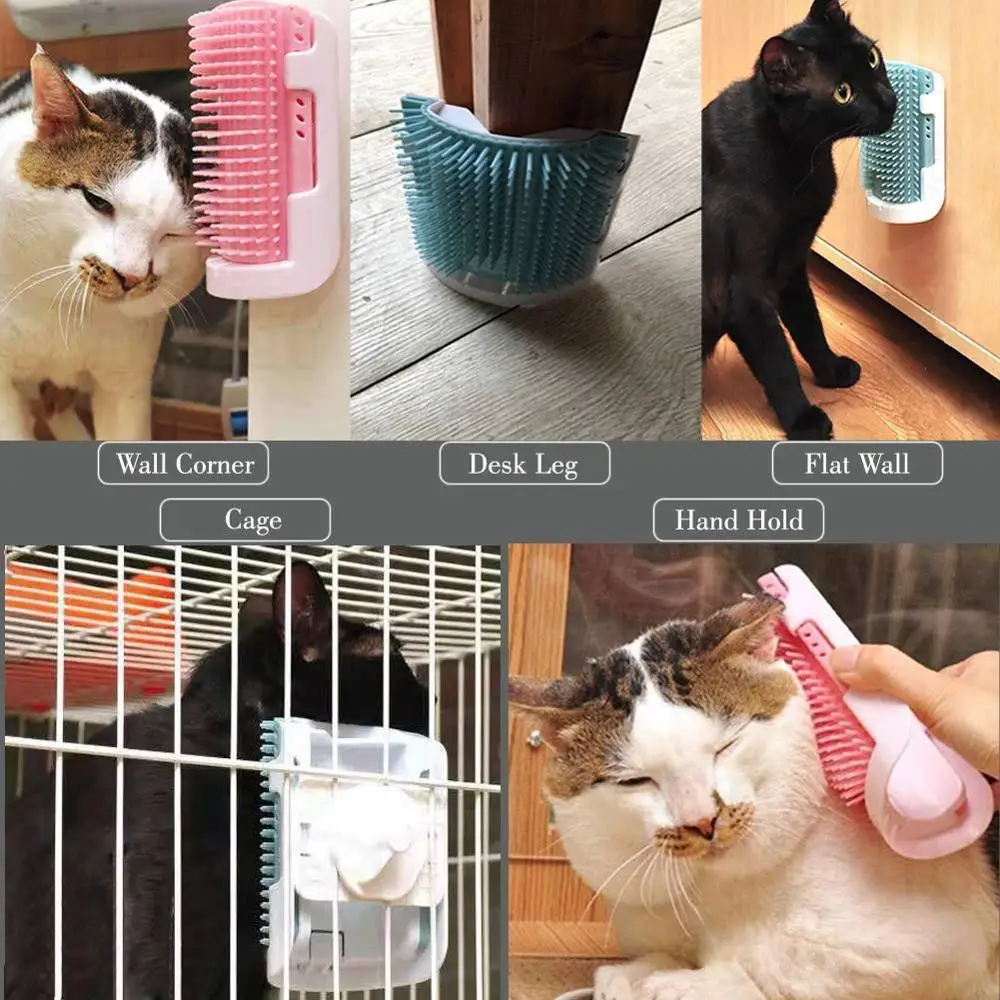 Pet Comb Scratching Rubbing Brush Pet Hair Removal Massage Trimming Removable Cat Corner Groomer Pets Grooming Cleaning Supplies