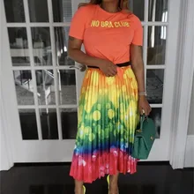 VAZN летние сексуальные женские плиссированные свободные макси юбки в горошек, повседневные шифоновые гофрированные длинные юбки YC1778