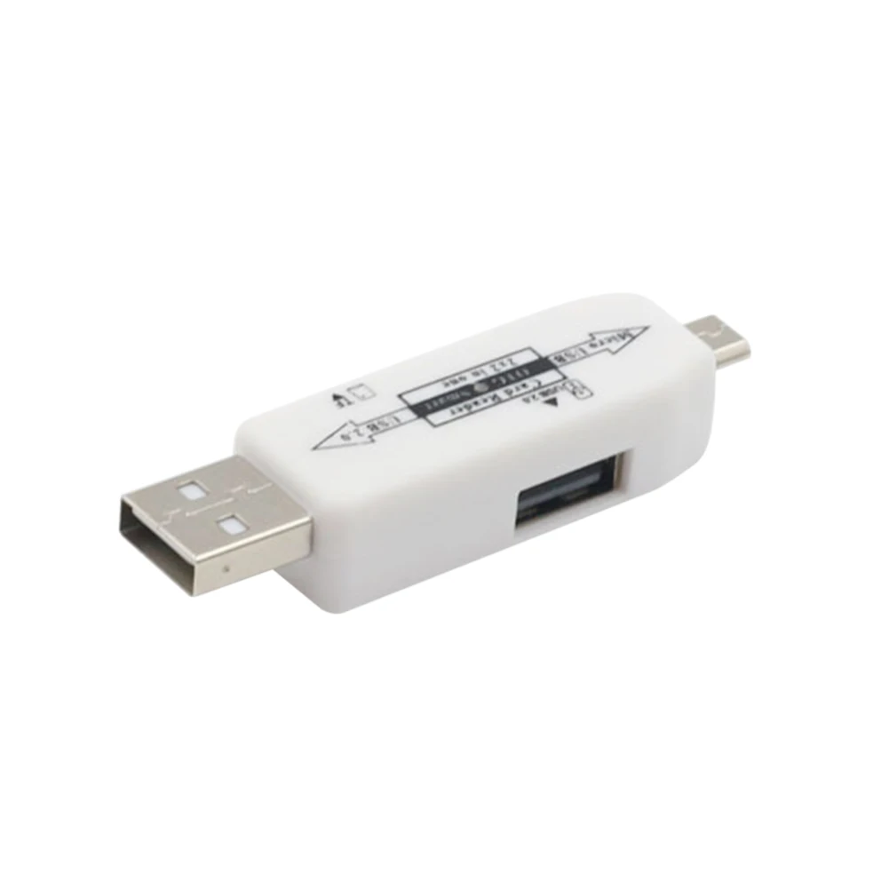 2 в 1 USB OTG кардридер Универсальный Micro USB OTG TF/SD кардридер телефон удлинитель адаптер JLRL88 - Цвет: Белый