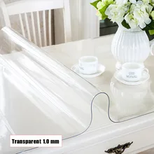 Tablecloth Transparent Rectangular PVC Soft Glass Table Cloth Waterproof Oilproof Table Cover for Home Kitchen Dining Room Table