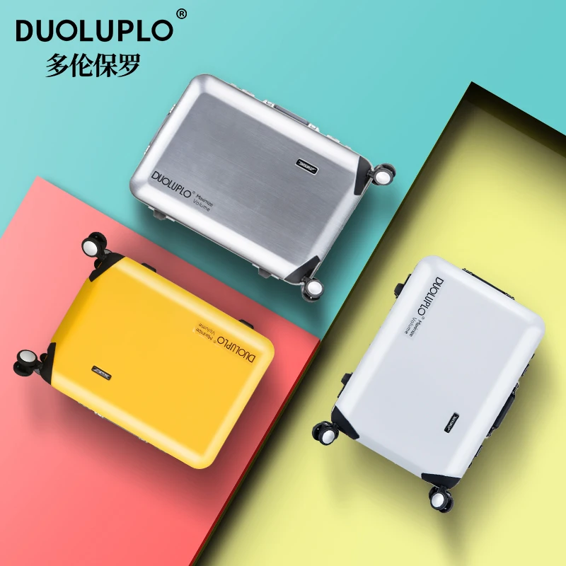 DUOLUPLO Trolley Case 12''-28'' Fashion Set PC+ABS Travel Rolling wheels Suitcase Business Boarding TSA Lock Luggage Box travel bag pull bar suitcase