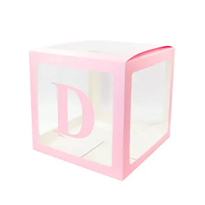 Nicro Алфавит прозрачная розовая коробка Упаковка Имя шар DIY письмо коробка ребенок душ Любовь Свадьба День Рождения Декор# Bal121 - Цвет: D