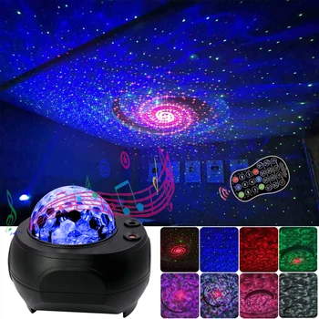 

2020 LED Galaxy Night Light Starry Sky Projector Bedroom Decor Music Player Bluetooth USB Voice Control LED Night Lamp for Kids