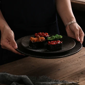 

Retro Style Japanese Tableware Breakfast Tray Snack Fruit Salad Dish Ceramic Tableware