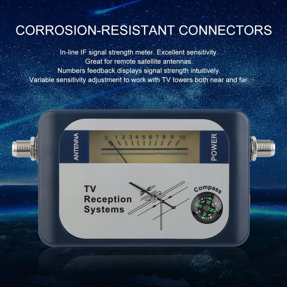 FREESAT прибор для поиска спутников цифровая антенна наземной ТВ для Усиления Сигнала Антенна Мощность измеритель прочности указатель ТВ Приём с компасом