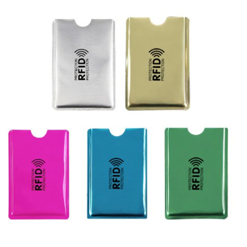 Billetera de Anti Rfid para hombre, tarjetero para tarjetas bancarias, protector de Metal para tarjetas de crédito, NFC, 5 uds.
