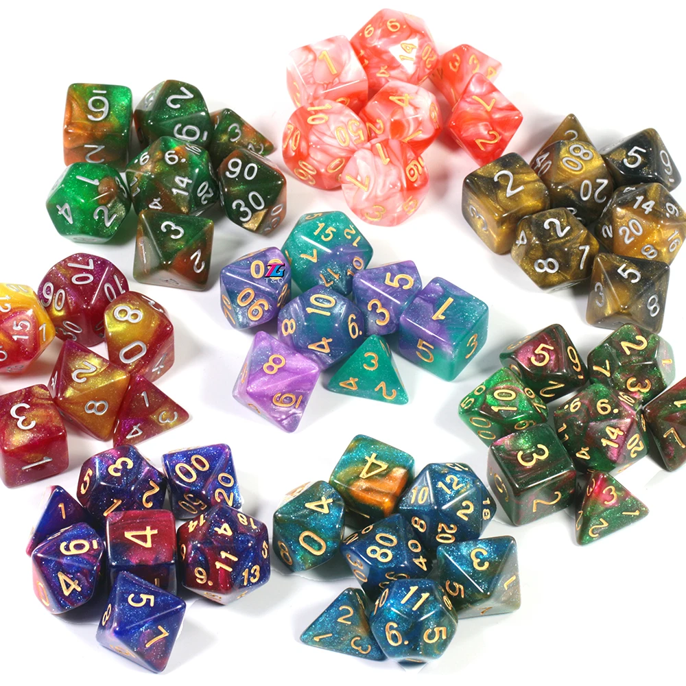Creative Universe Galaxy Theme Dice Set Delicate Dice TRPG DND Board Game D4 D6 D8 D10 D12 D20 7Pcs