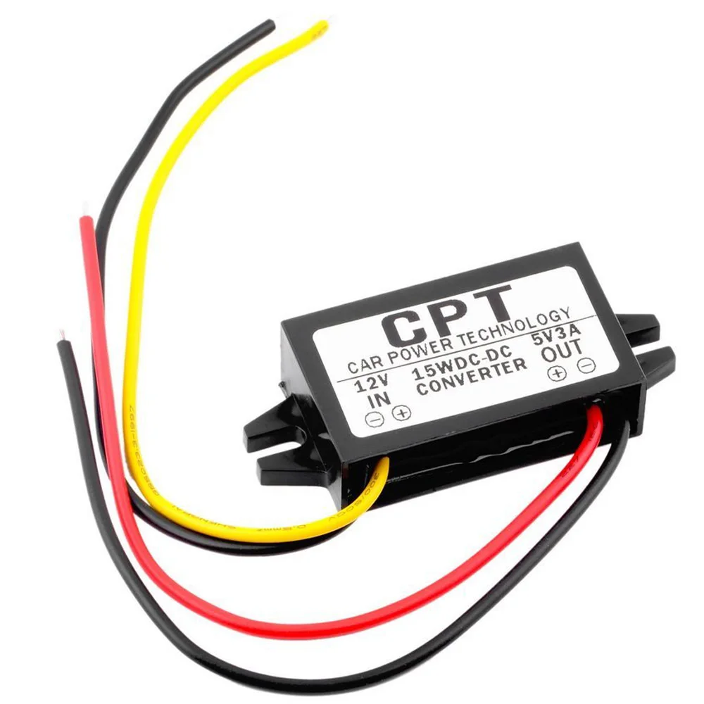 12 V-5 V 3A 15 Вт автомобильный Питание регулятор водонепроницаемый конвертер постоянного тока шаг вниз часть