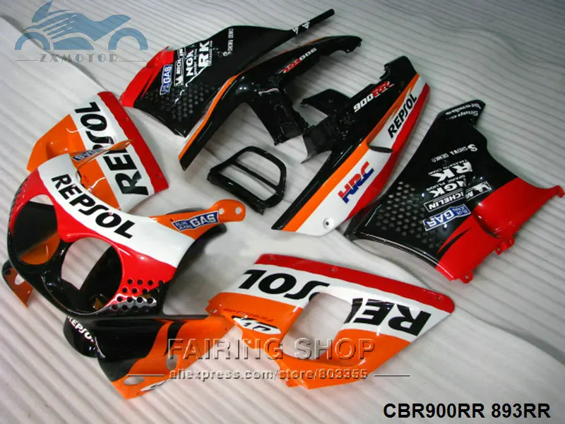 АБС-пластик обтекателей для Honda CBR900RR893 1992 1993 1994 1995 CBR 900RR893 92 93 94 95 послепродажного обтекатель наборы QQ11