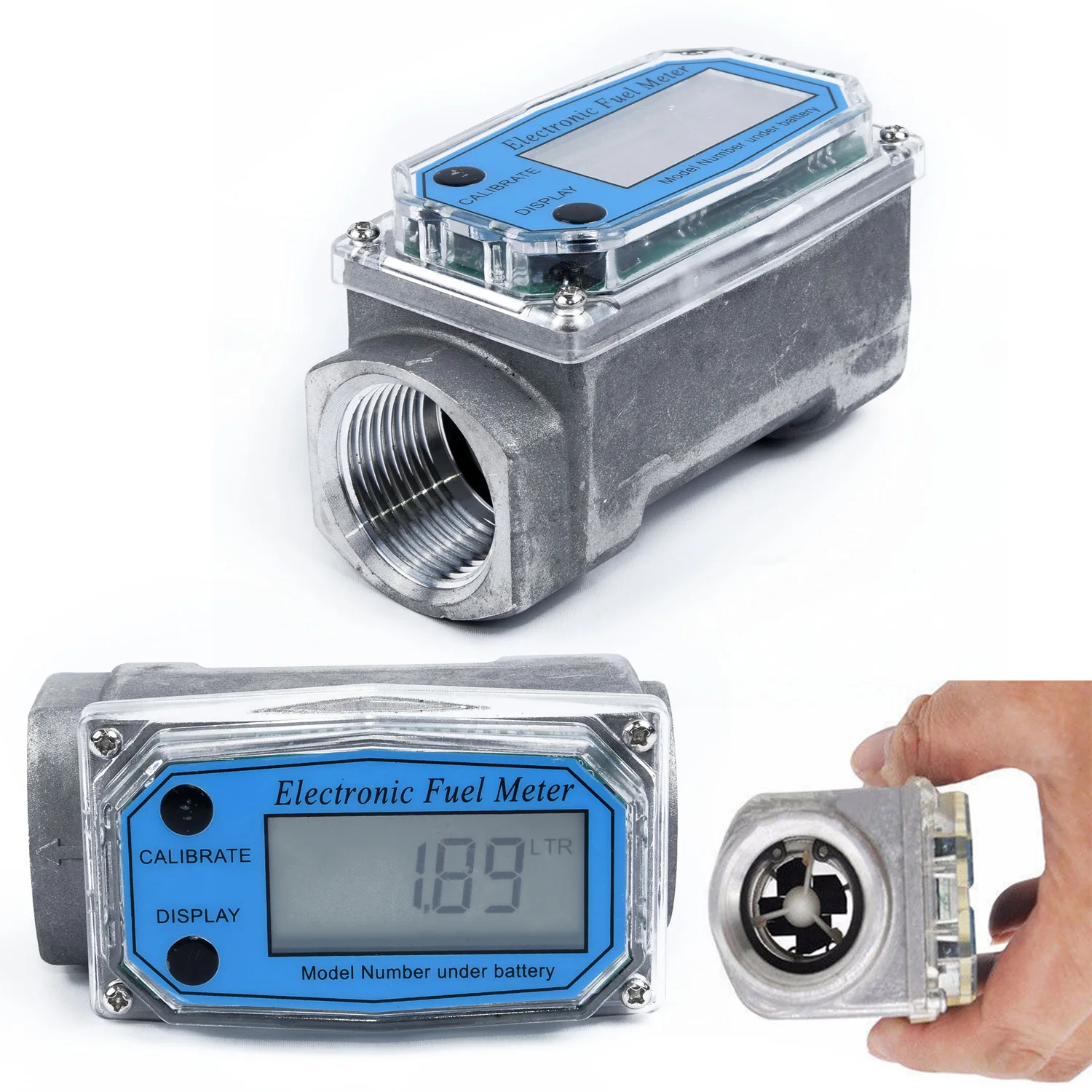 

150L/ Min Turbine Digital Diesel Fuel Meter Guage Counter For Gasoline Water