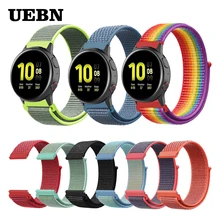 UEBN 20 мм 22 мм нейлоновый спортивный ремешок сменный ремешок для samsung Galaxy Active 2 44 мм 40 мм браслет gear S3/Sport/S2 ремешок для часов