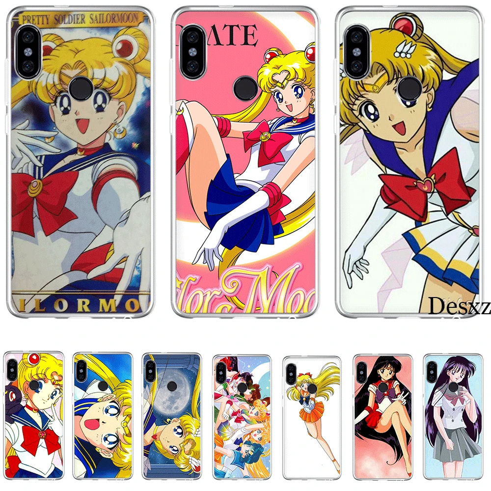 

Mobile Phone Case Tpu For Xiaomi Redmi Note 7 8 Pro 4 Note 4X 5 5A 6 Cover Cartoon Sailor Moon Shell
