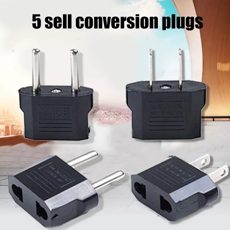 5Pcs 110V to 220V Conversion Adapter Plugs Travel US/EU Plug Adapter Converte Z 