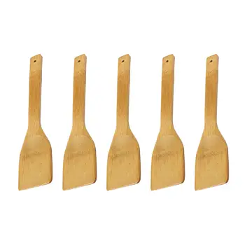 

5pcs Wooden Turner Non-stick Wood Spatula Natural Bamboo Wood Shovel Kitchen Tableware Utensils Cooking Tool Accessories