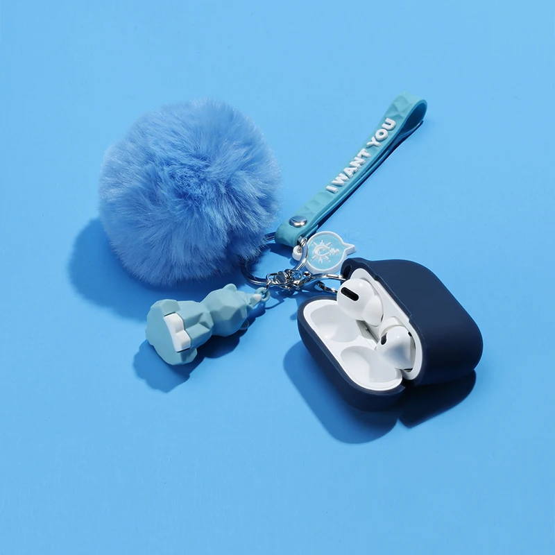 Силиконовый чехол для Airpods Pro, чехол, беспроводной Bluetooth для apple airpods pro, чехол, чехол для наушников, чехол для Air Pods pro 3, брелок