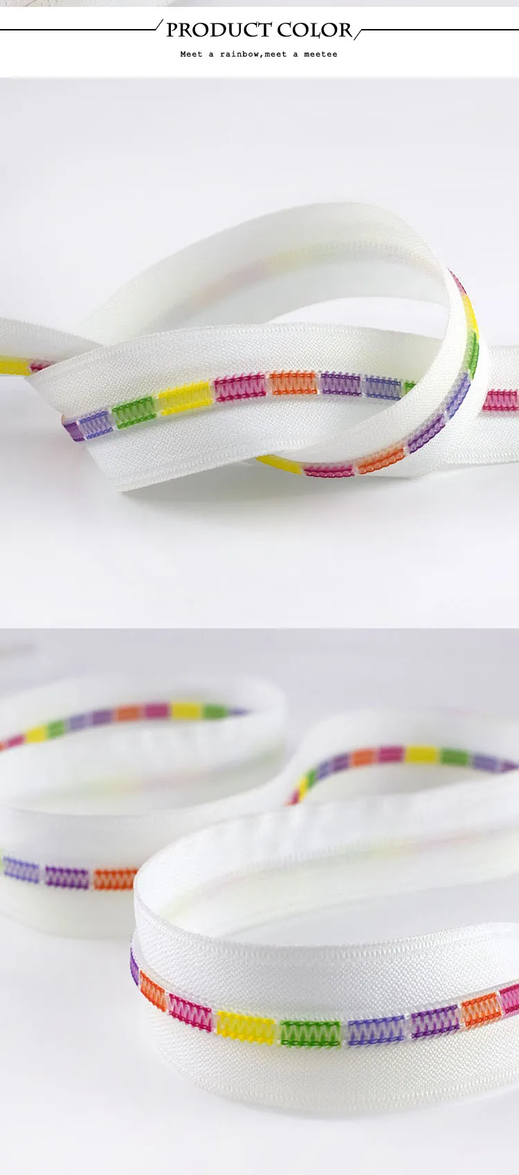Meetee 2/5/10meters 5# White Colored Teeth Coil Nylon Zippers for Sewing Bags Garment Decor Zip DIY Repair Accessories ZA026