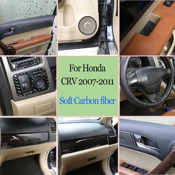 

Soft Carbon Fiber Car Interior Center Control Decoration Kits Trim Frame 3D Sticker For Honda CRV 2007-2011 Car Accessories