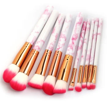 

New 10pcs Marble Pattern Makeup Brush for Cosmetic Powder Foundation Eyeshadow Lip Make up Brushes Set -