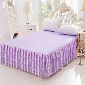 

Bed Skirt Non-slip Fitted Sheet Cover Bedspread Chiffon Bed Sheet for Wedding Decoration Bed Cover with Elastic Band