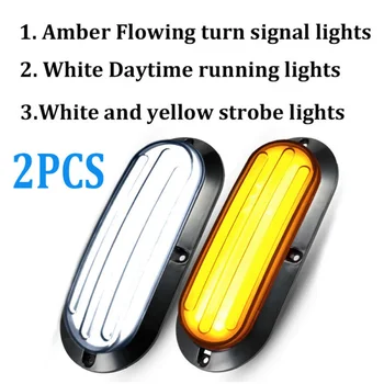 

2pcs 74 LED Trailer Truck Flowing Turn Signal Light Daytime Running Taillight Durable And Practical To Use