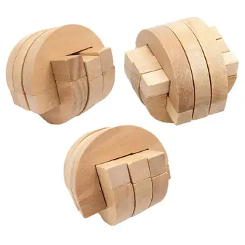 

Interlocked Puzzles Wooden Kongming Lock Brain Teaser Anti Stress Adult Kids Toy