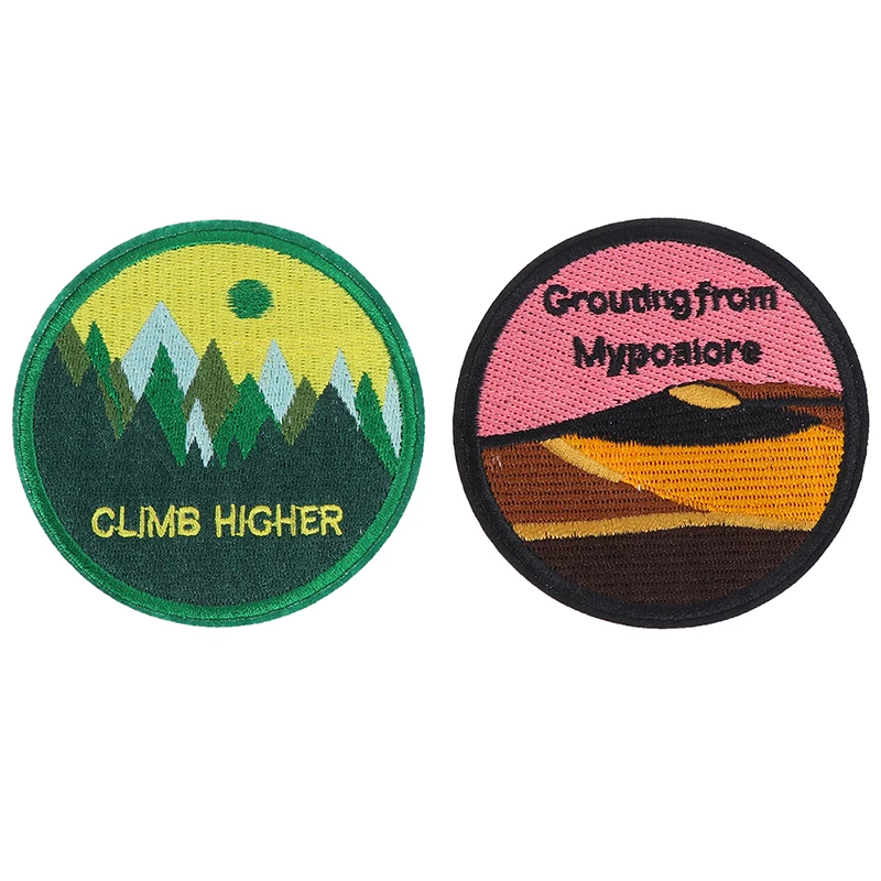 Mountain Stickers Wave Embroidered Patches for Clothing DIY Iron on Patch on Clothes  Patch Mountain Badge