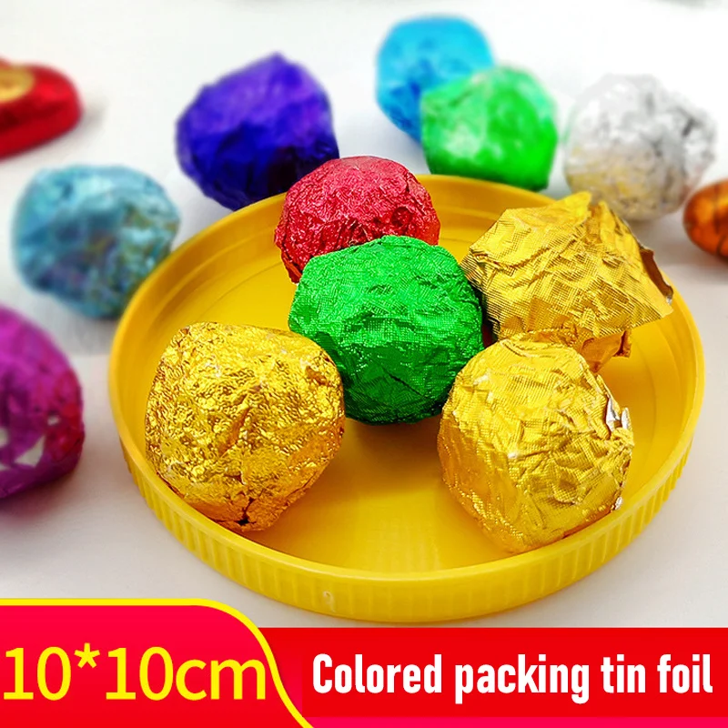 100Pcs DIY Food Aluminum Foils Paper Square Candy Package Chocolate Cookie Wrappers Party Embossing Gift Packaging | Дом и сад