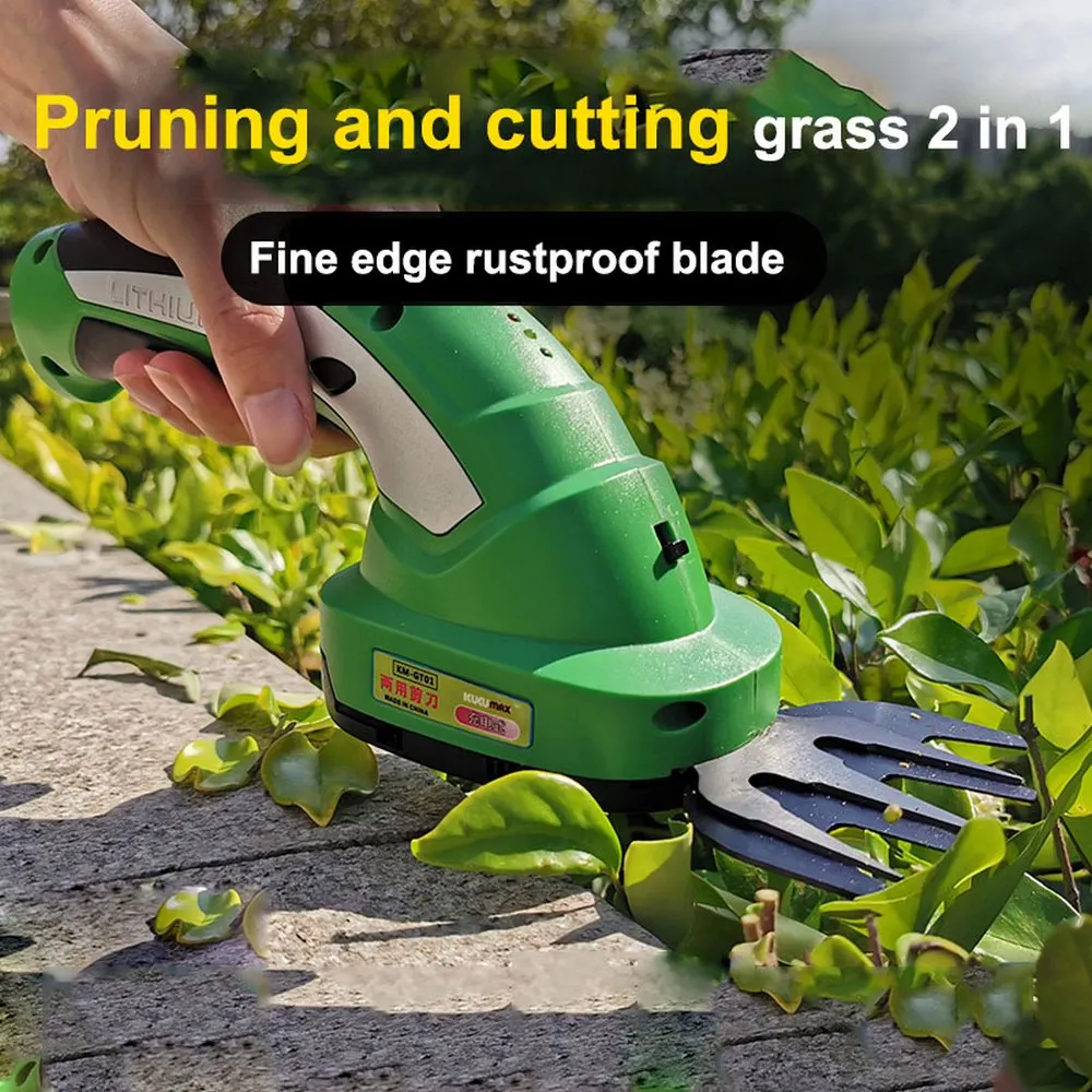 

Multifunction 2 In 1 Mini Rechargeable Hedge Trimmer Power Tools 7.2V Combo Lawn Mower Grass Cutter Cordless Garden Tools