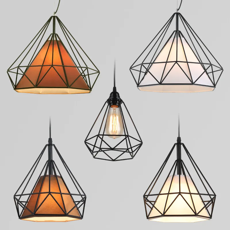 

Northern European-Style Modern Minimalist Restaurant Creative Cool Loft Lamps Three Head Iron Art Hotel Retro Bar Counter Diamon