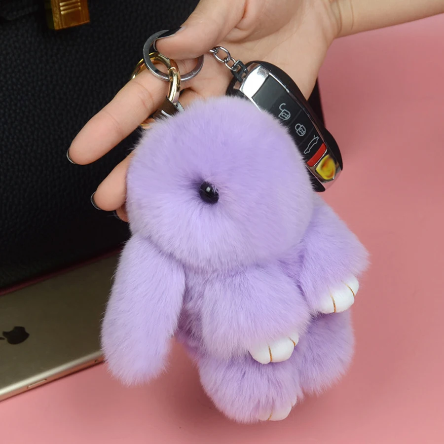 Брелок для ключей из меха кролика кролика|bag accessories|car keychainrabbit fur accessories |