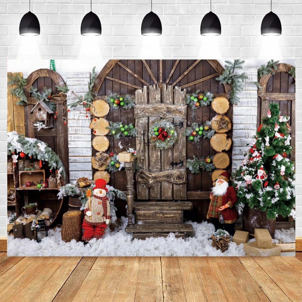 

Christmas Background Winter Santa Claus Snow Baby Photography Backdrops Photographic Photo Shoot Photophone Photozone Decor Prop